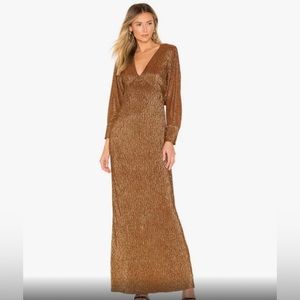 House of Harlow Gold Shimmery XXS Gown Dress